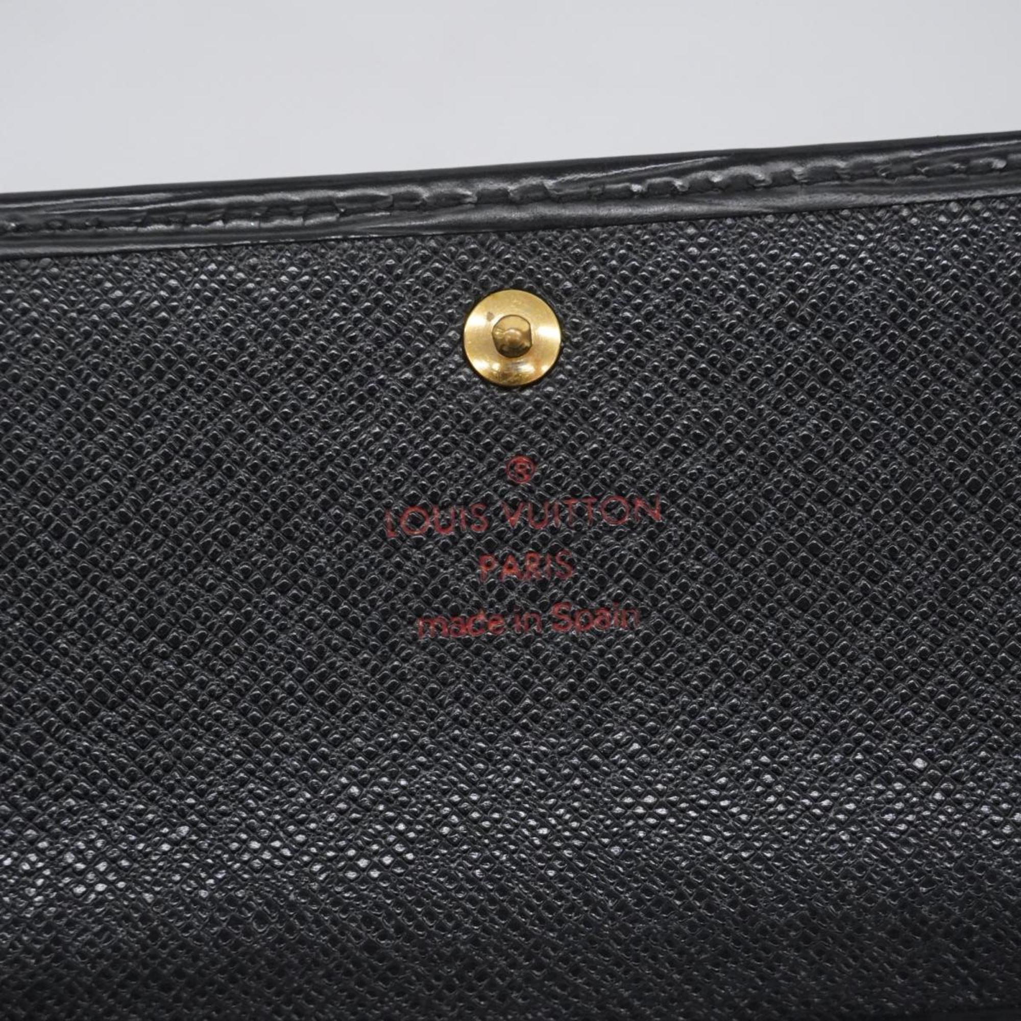 Louis Vuitton Tri-fold Long Wallet Epi Portefeuille International M63722 Noir Men's Women's