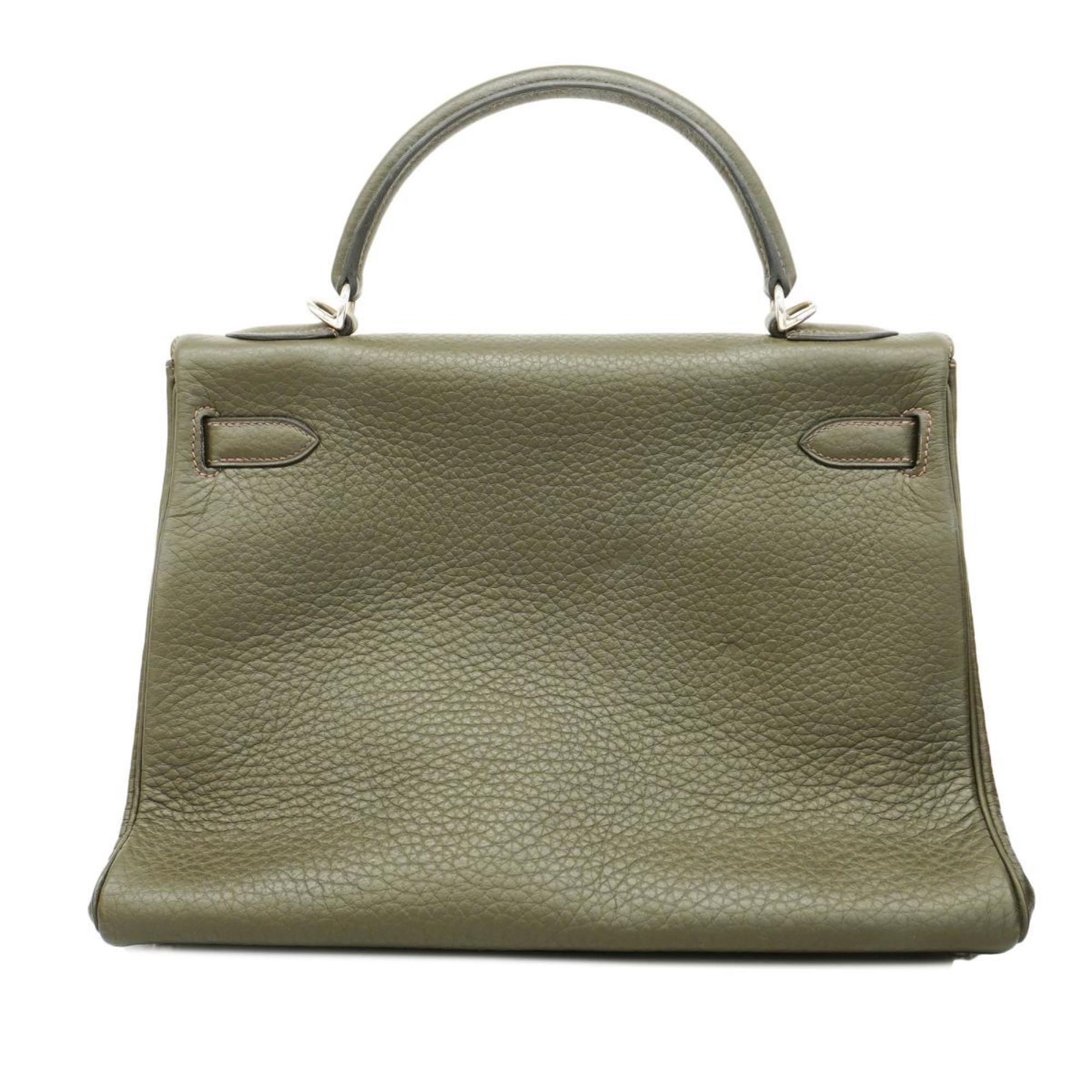 Hermes handbag Kelly 32 H stamp Fjord Olive green Ladies