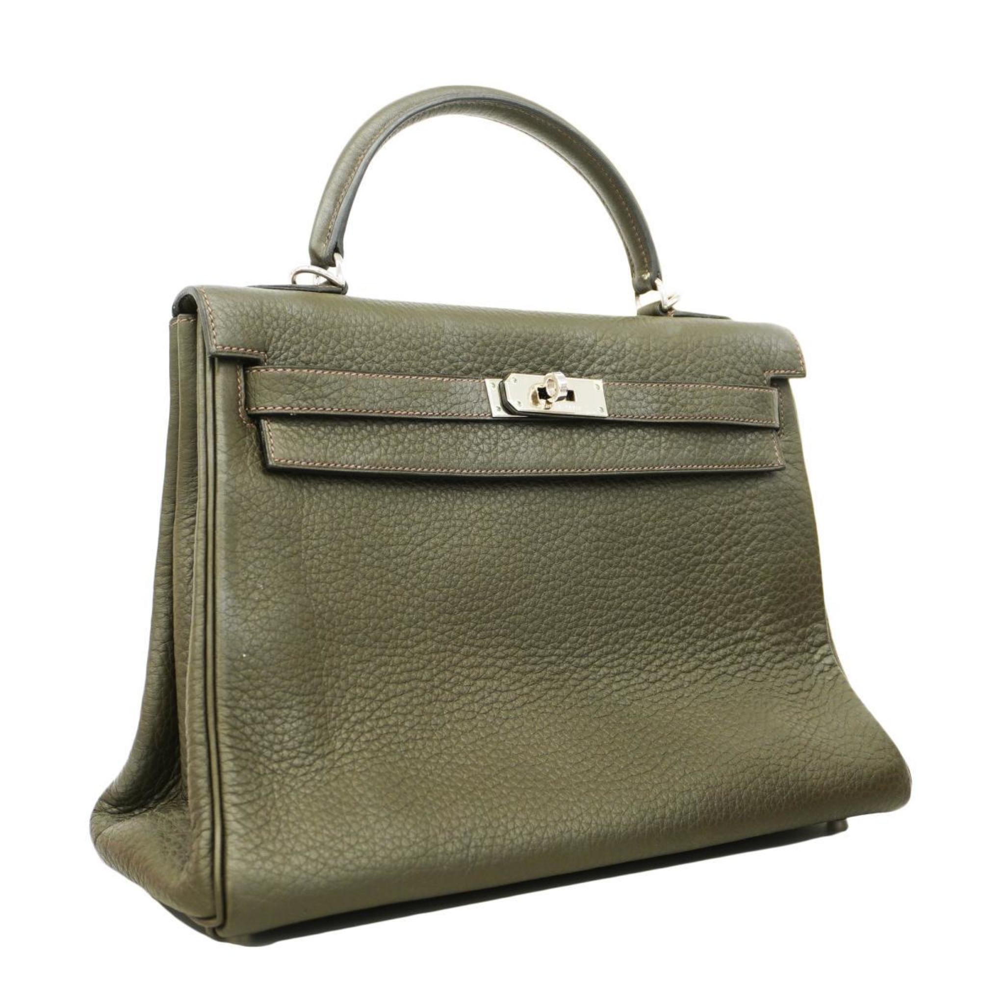 Hermes handbag Kelly 32 H stamp Fjord Olive green Ladies