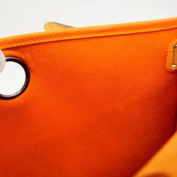 Hermes Handbag Airbag Zip PM □M Stamped Toile Officier Orange Women's