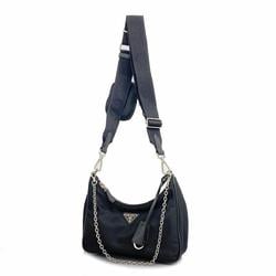 Prada Shoulder Bag Nylon Black Women's