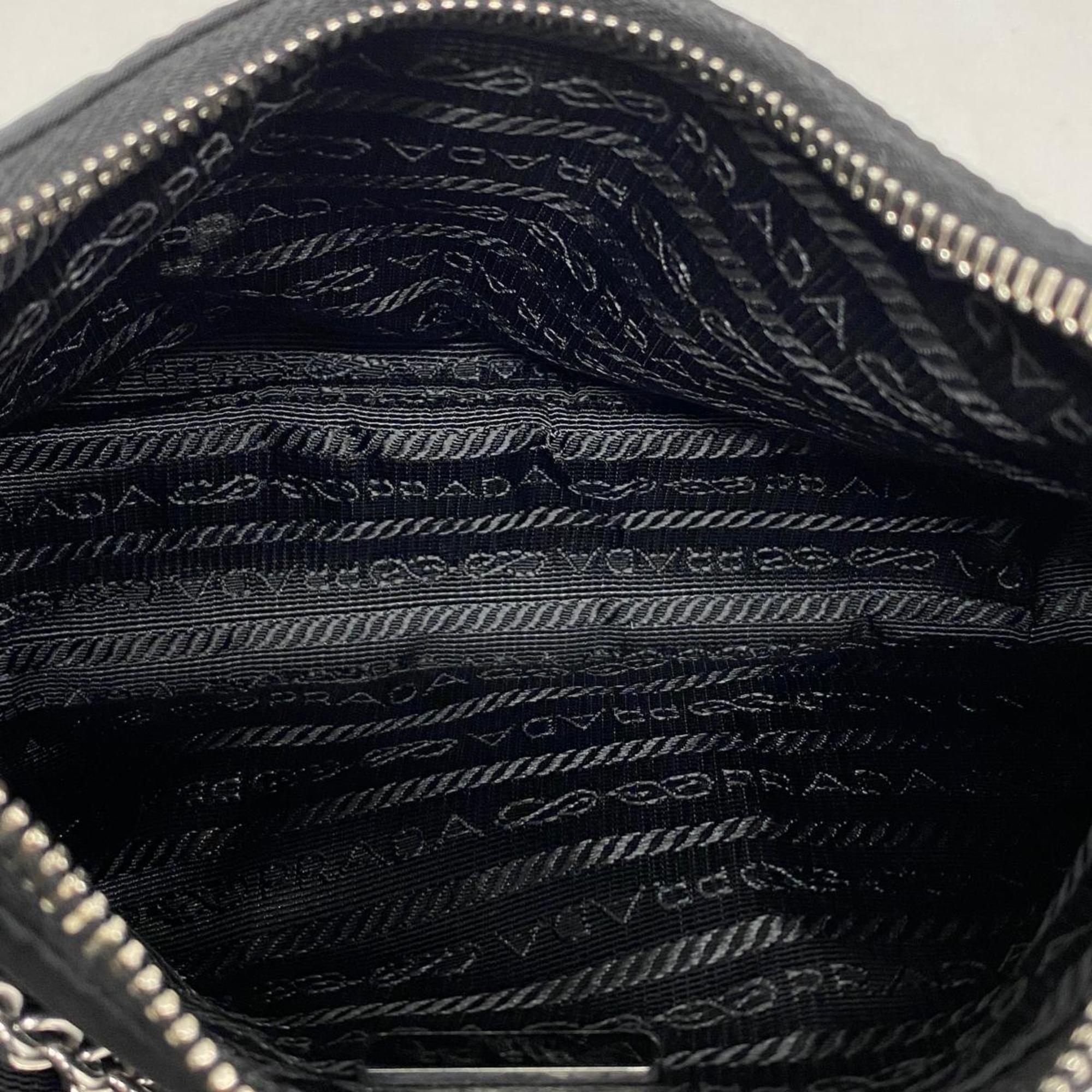 Prada Shoulder Bag Nylon Black Women's