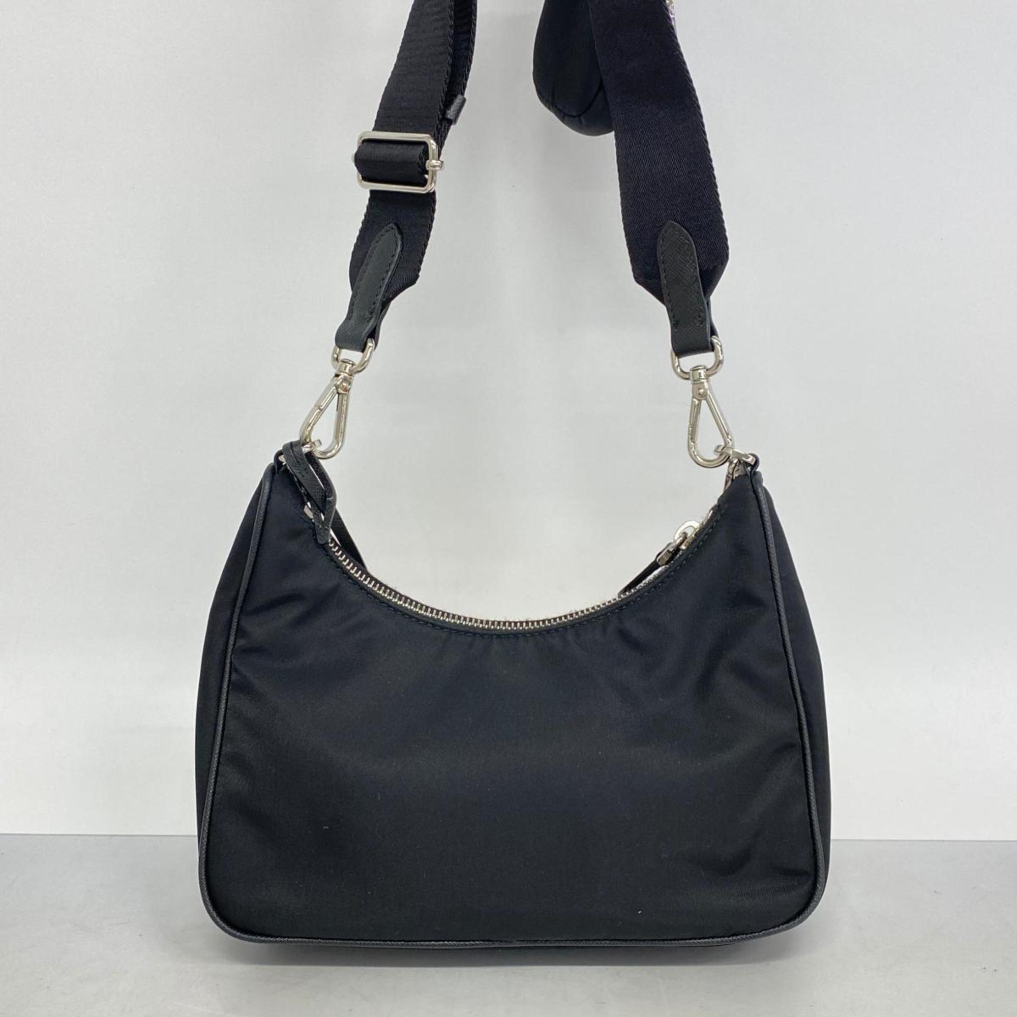 Prada Shoulder Bag Nylon Black Women's