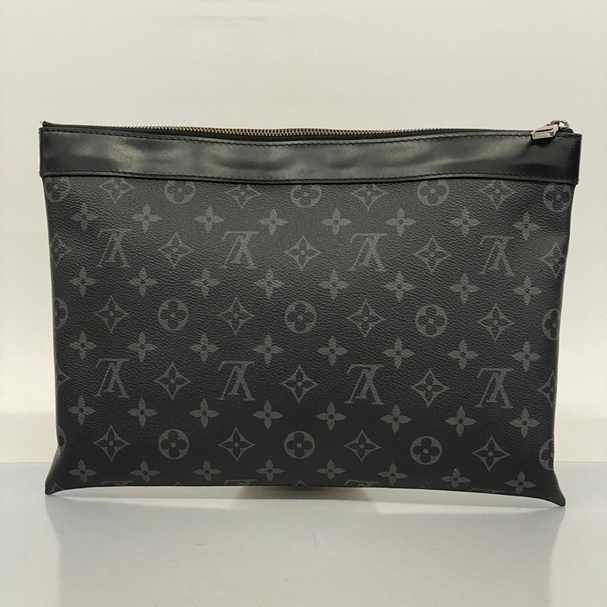 Louis Vuitton Clutch Bag Monogram Eclipse Pochette Discovery M62291 Black Men's