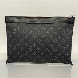 Louis Vuitton Clutch Bag Monogram Eclipse Pochette Discovery M62291 Black Men's