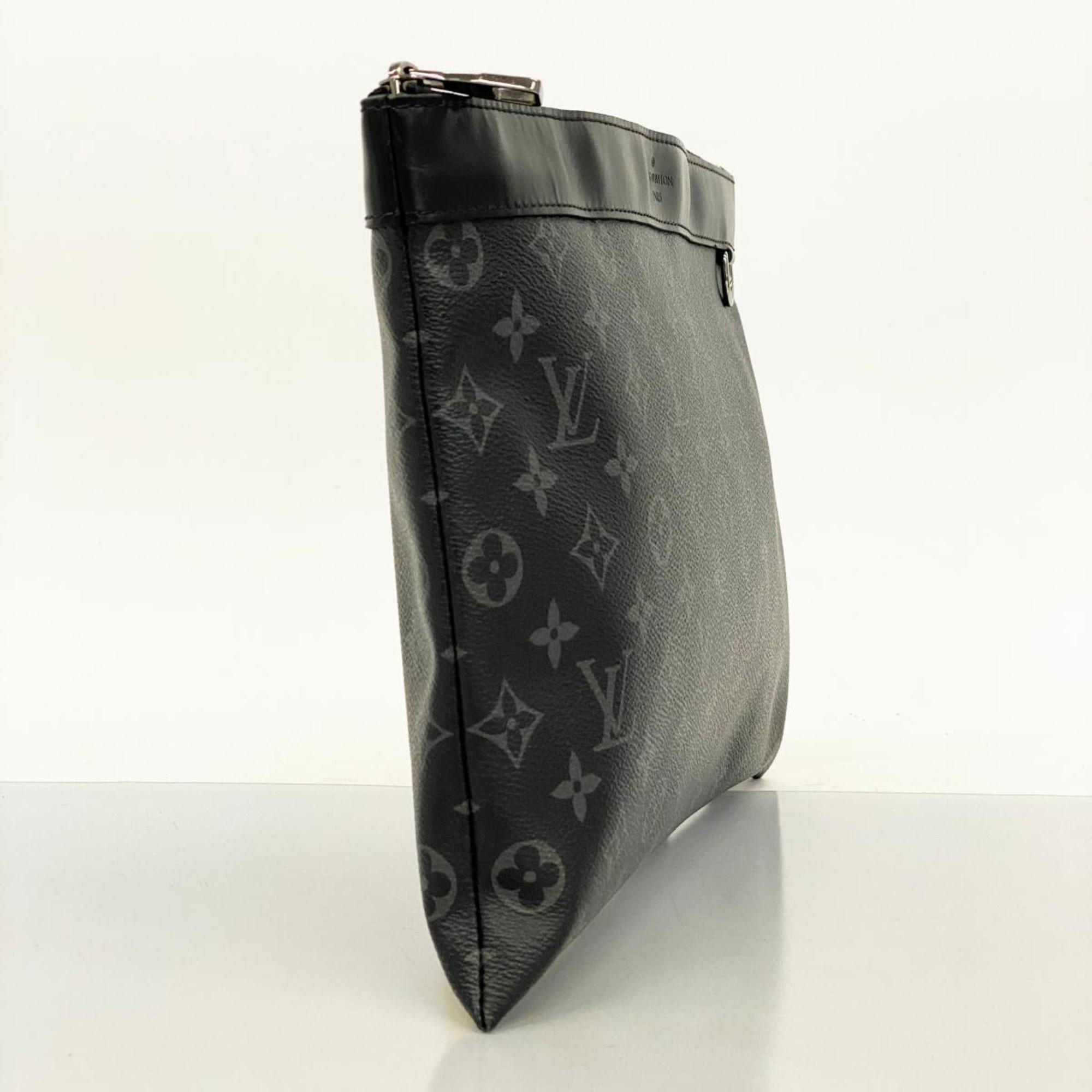 Louis Vuitton Clutch Bag Monogram Eclipse Pochette Discovery M62291 Black Men's