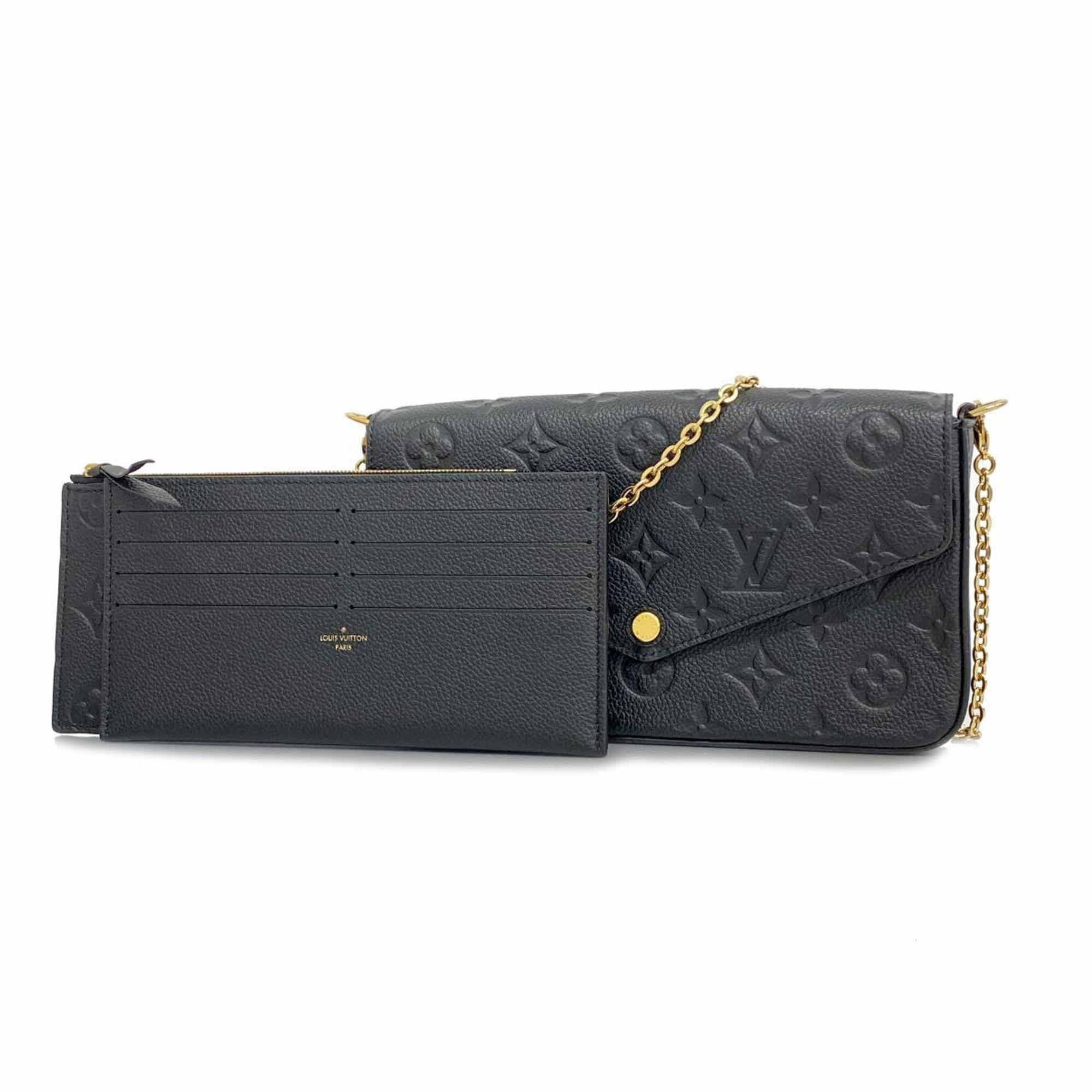 Louis Vuitton Shoulder Wallet Monogram Empreinte Pochette Felicie M82477 Noir Ladies