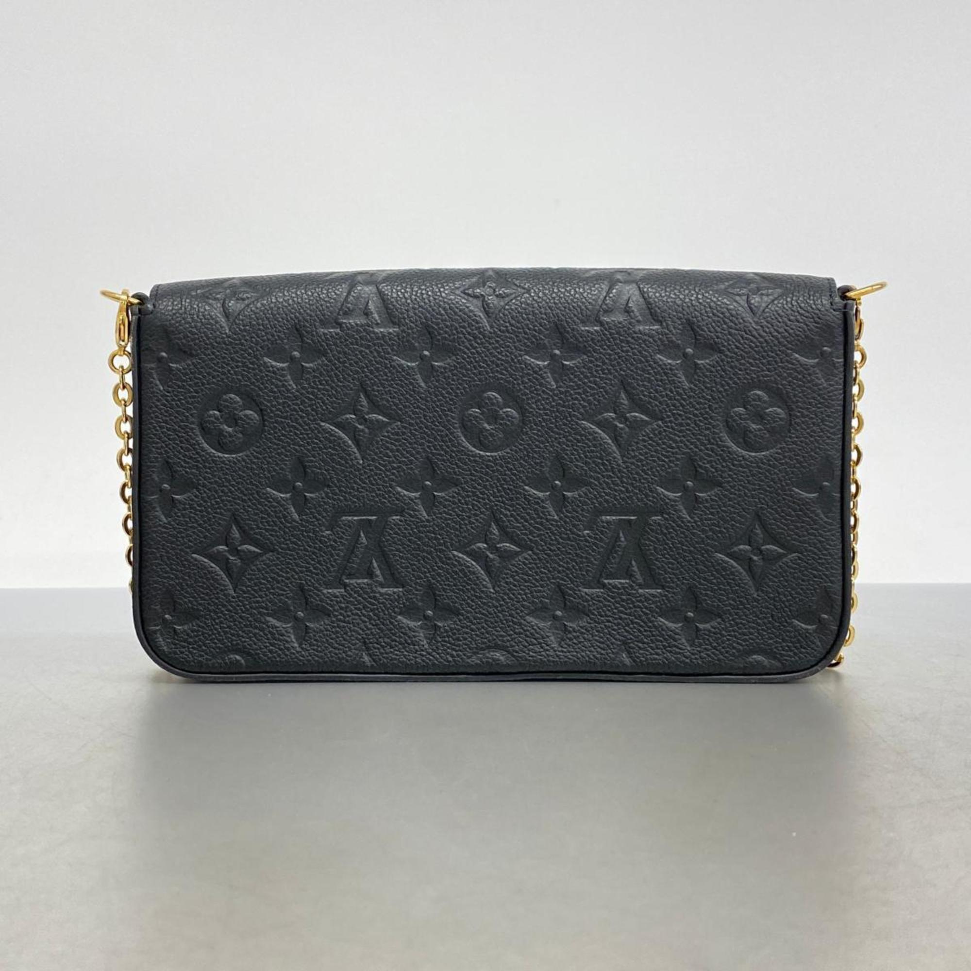 Louis Vuitton Shoulder Wallet Monogram Empreinte Pochette Felicie M82477 Noir Ladies