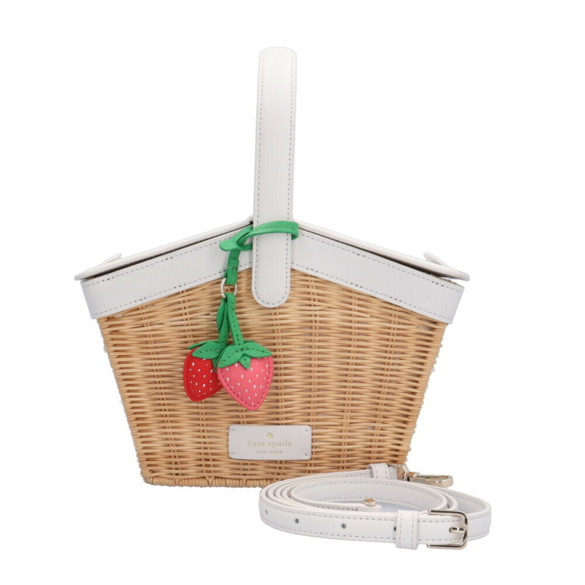 Kate Spade Picnic Basket Shoulder Bag Rattan WKR00475 White Women's