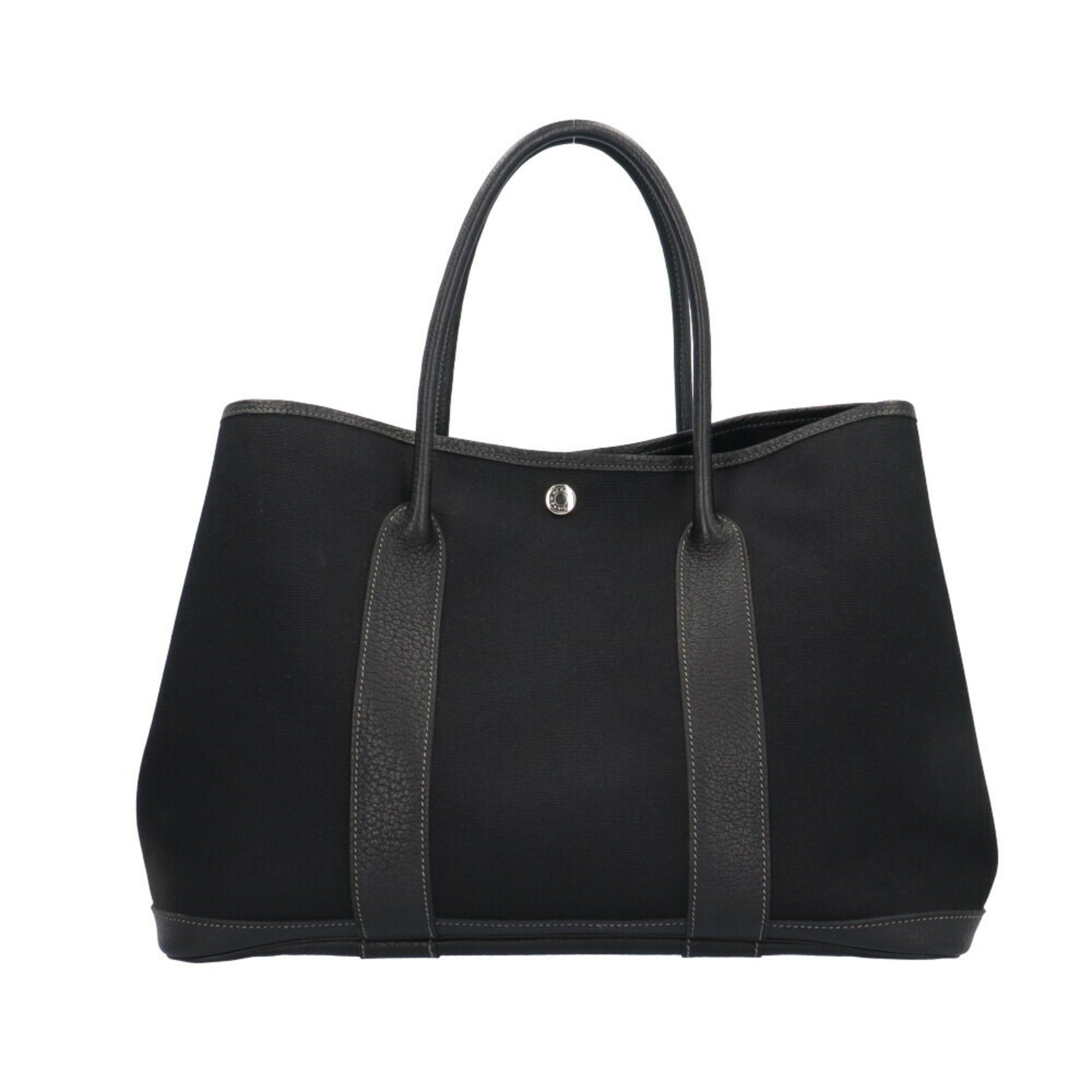 Hermes Garden PM Tote Bag Canvas Black Women's HERMES