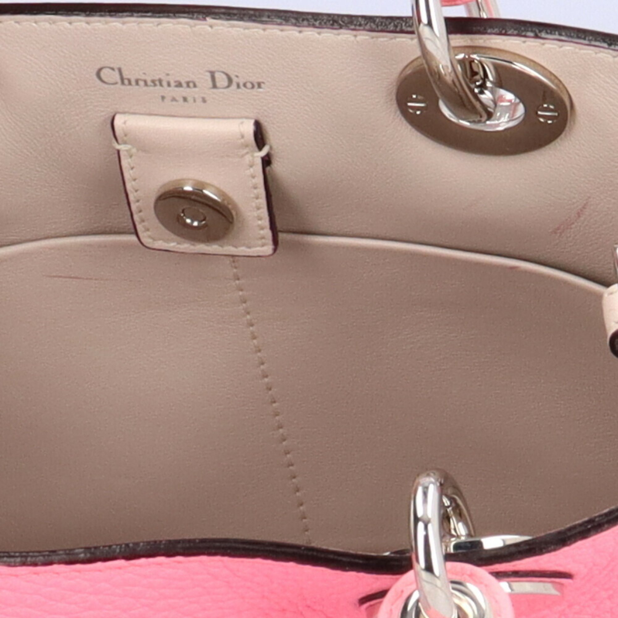 Christian Dior Diorissimo Shoulder Bag Leather 08-MA-0193 Pink Women's 2way