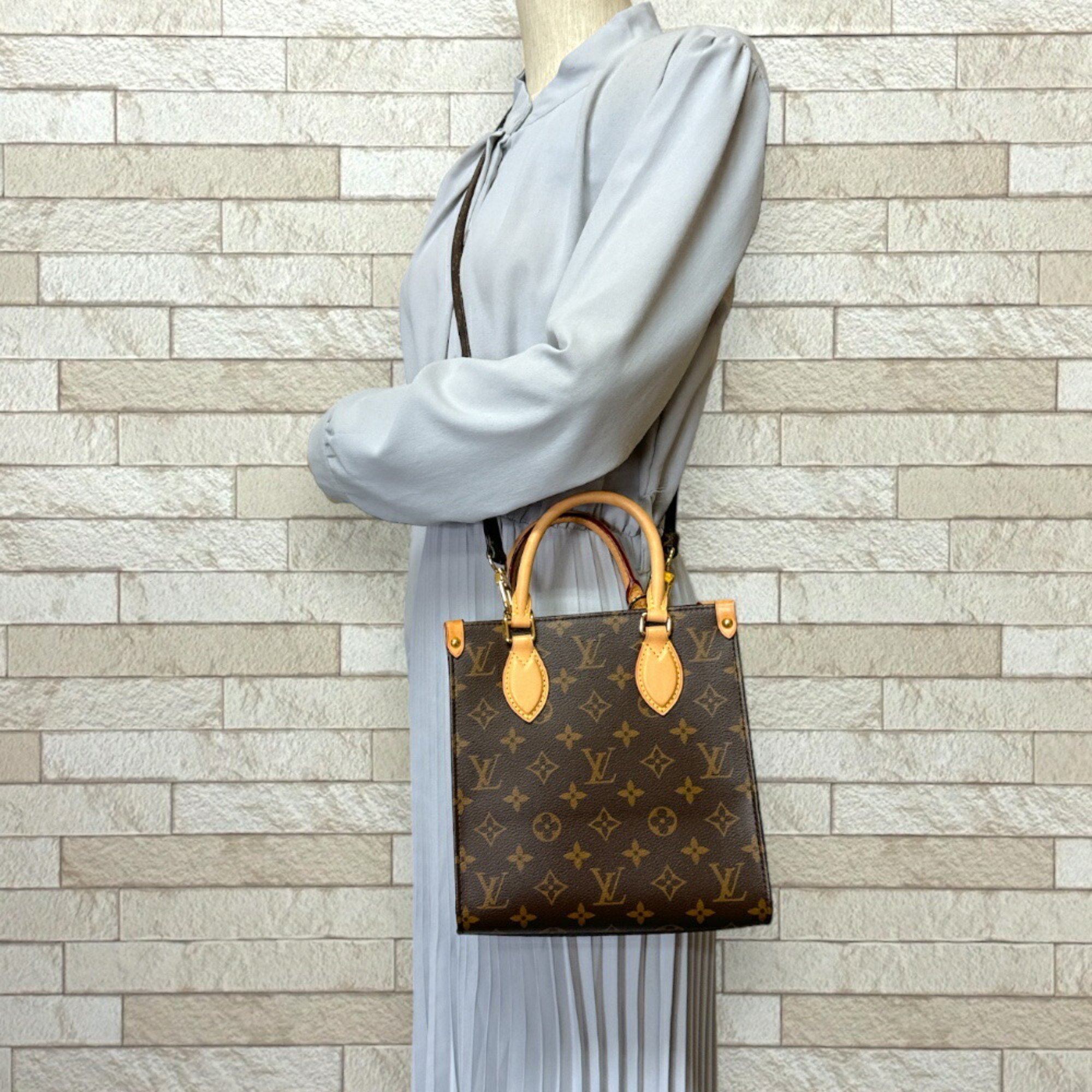 Louis Vuitton Sac Plat BB Monogram Shoulder Bag Canvas M45847 Brown Women's LOUIS VUITTON