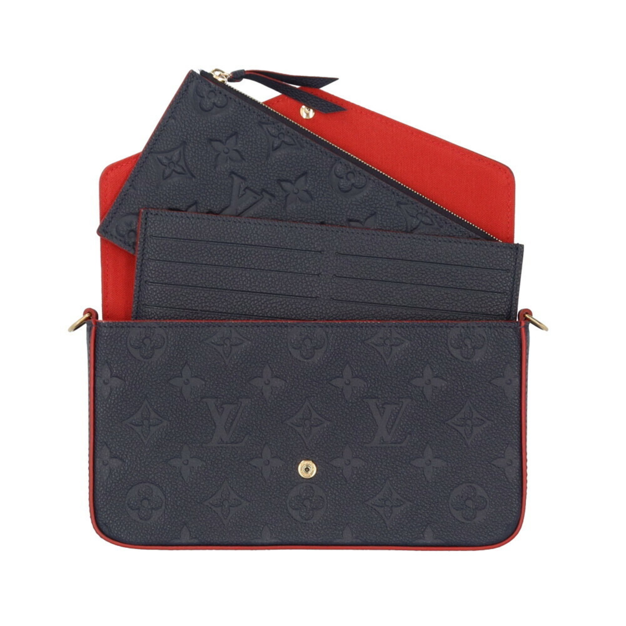 Louis Vuitton Pochette Felicie Monogram Empreinte Shoulder Bag M64099 Navy Women's LOUIS VUITTON Chain