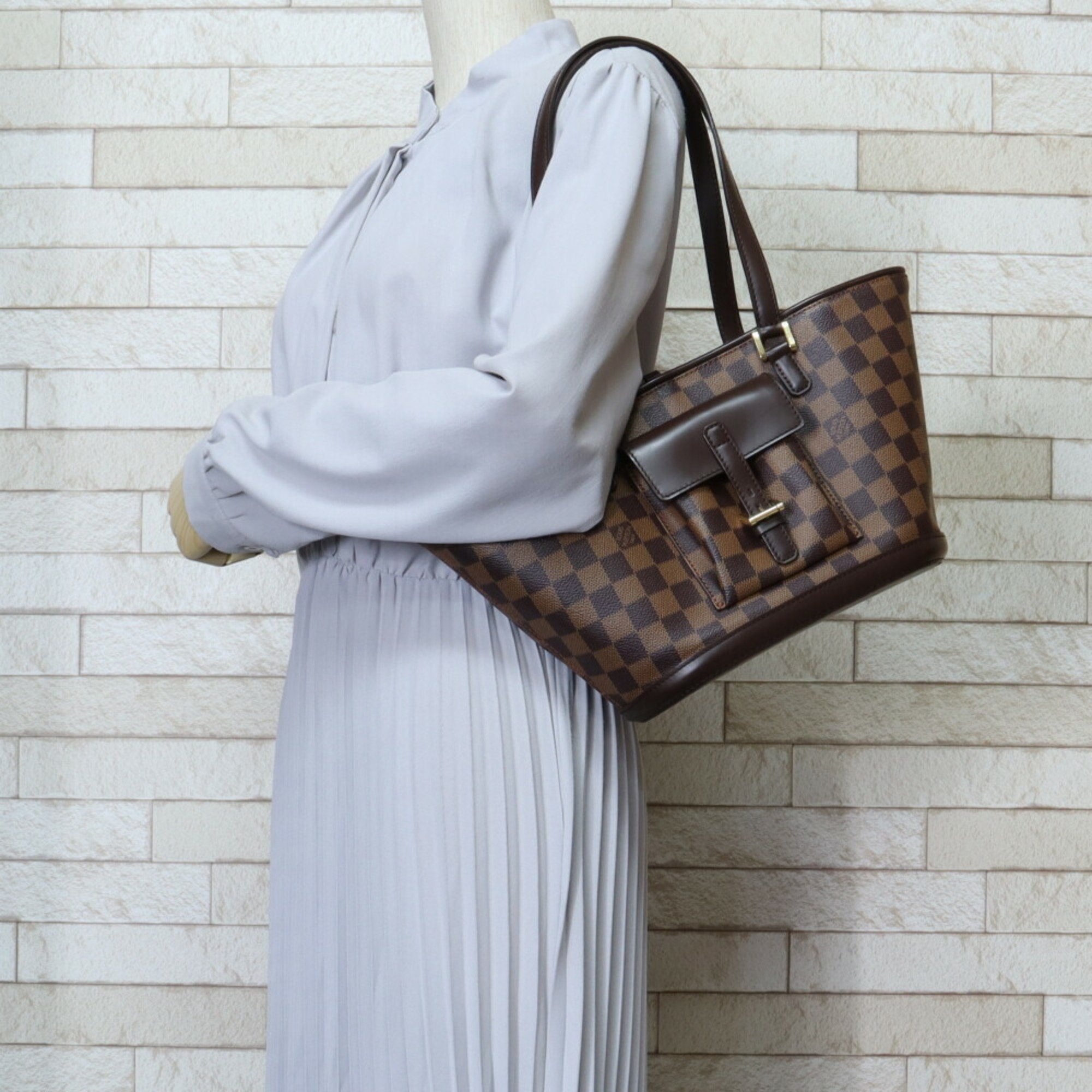 Louis Vuitton Manosque PM Damier Shoulder Bag Canvas N51121 Brown Women's LOUIS VUITTON