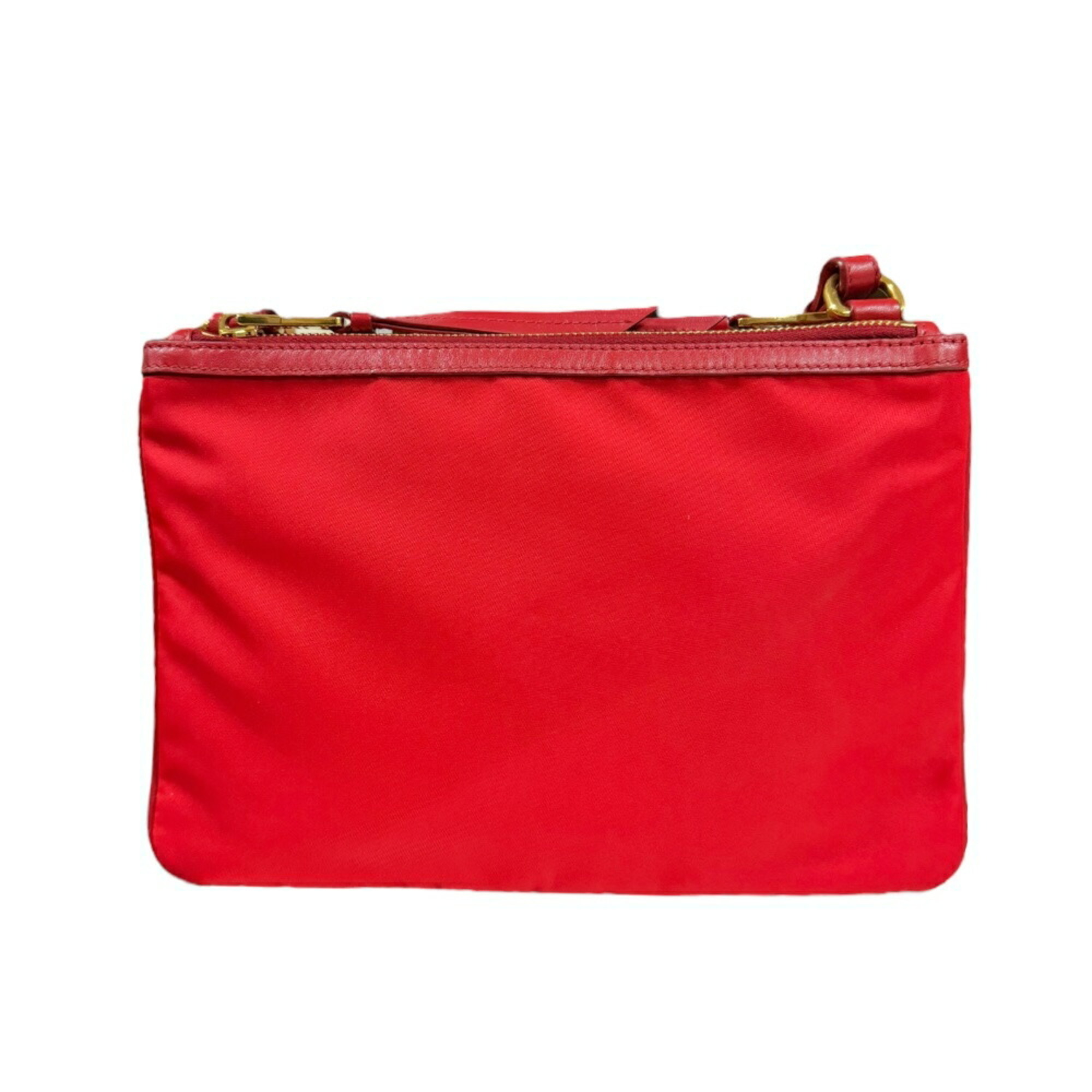 Prada Shoulder Bag Nylon 1BH046 Red Women's PRADA