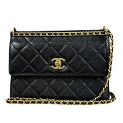 Chanel Small Flap Bag Shoulder Caviar Skin AS4169 Black Women's CHANEL Chain