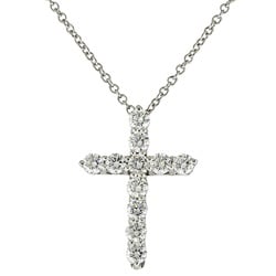 Tiffany Small Cross Diamond Necklace Pt950 Platinum Women's TIFFANY&Co.