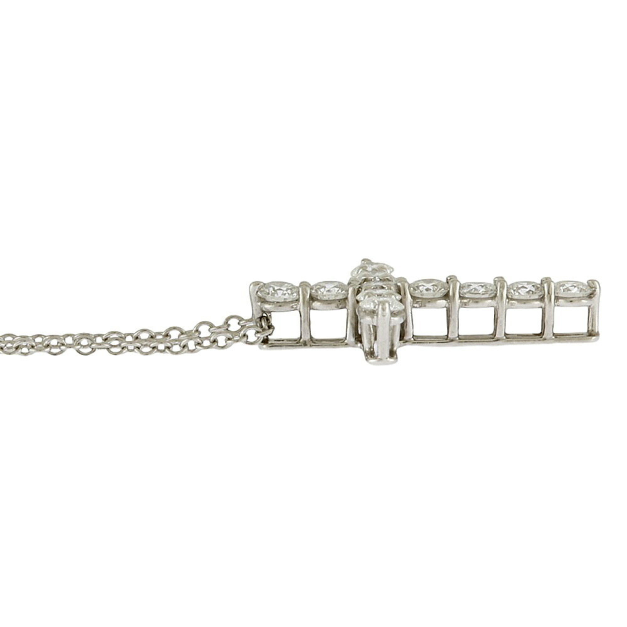 Tiffany Small Cross Diamond Necklace Pt950 Platinum Women's TIFFANY&Co.