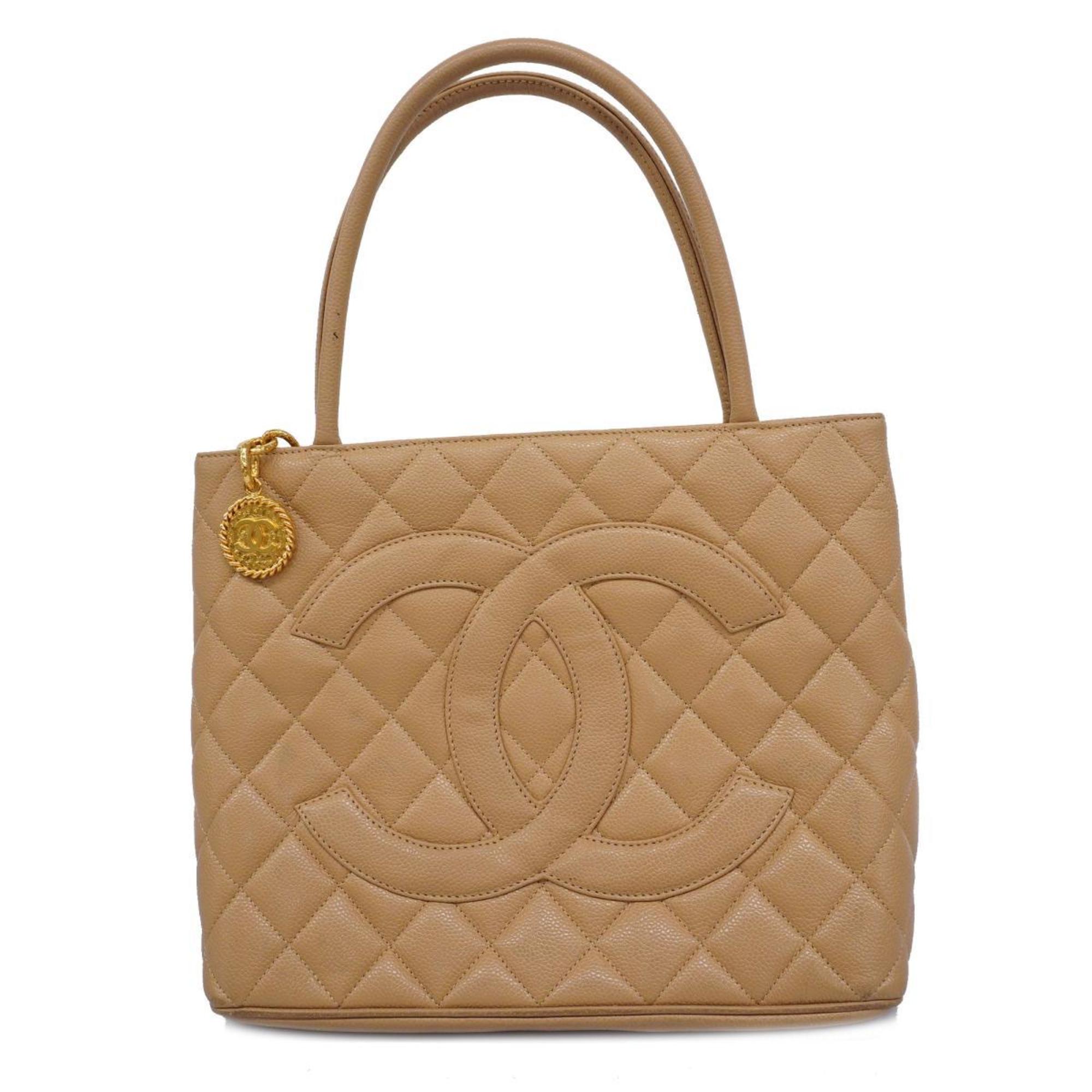 Chanel Tote Bag, Reproduction Tote, Caviar Skin, Beige, Women's