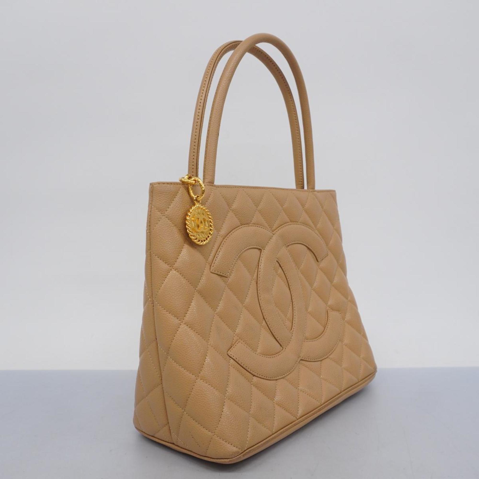 Chanel Tote Bag, Reproduction Tote, Caviar Skin, Beige, Women's