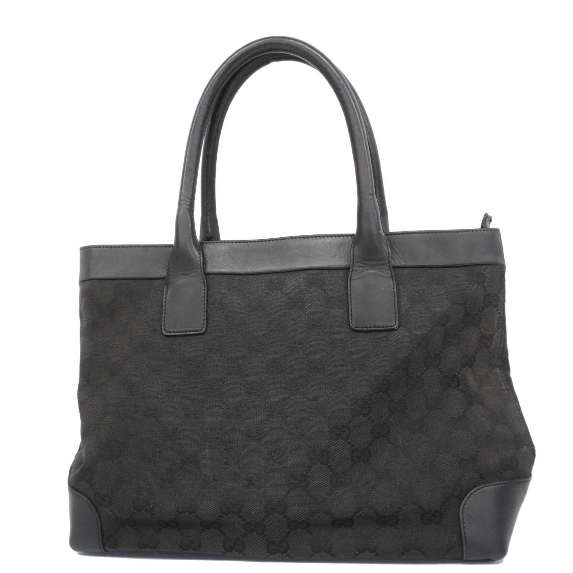 Gucci Tote Bag GG Canvas 002 1119 Black Champagne Women's