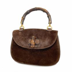 Gucci handbag bamboo suede brown ladies