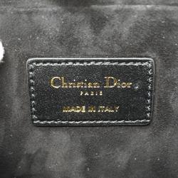 Christian Dior Shoulder Bag Cannage Essential Leather Black Women's