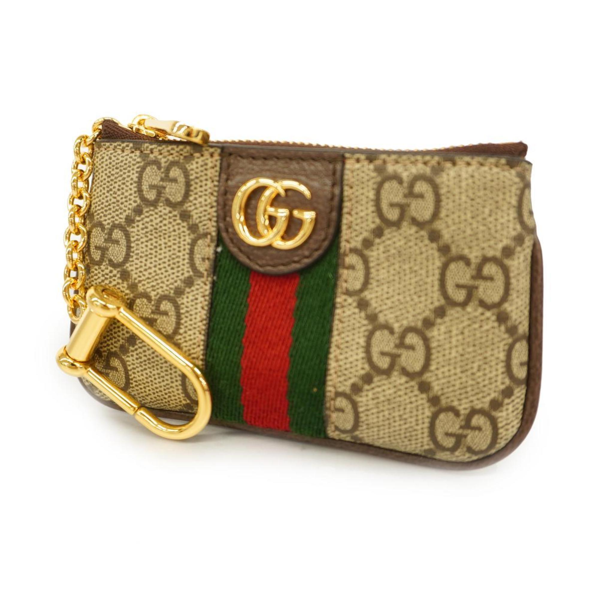 Gucci Wallet/Coin Case Ophidia 671722 Brown Beige Women's