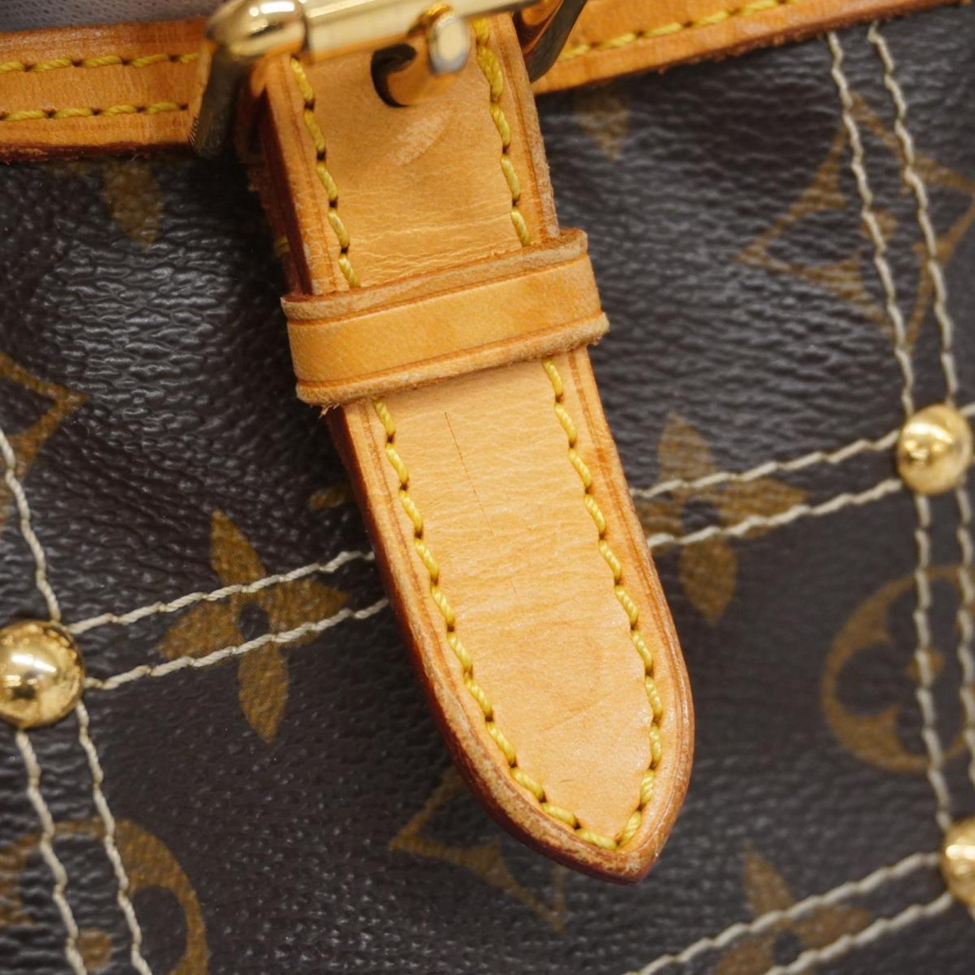 Louis Vuitton handbag Monogram Rivet M40140 Brown Ladies