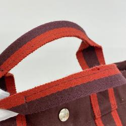 Hermes Tote Bag Foule MM Canvas Bordeaux Women's