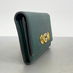 Gucci Long Wallet Zumi 573612 Leather Green Women's