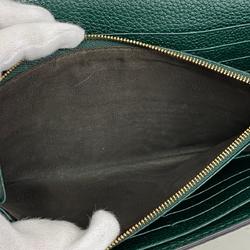 Gucci Long Wallet Zumi 573612 Leather Green Women's