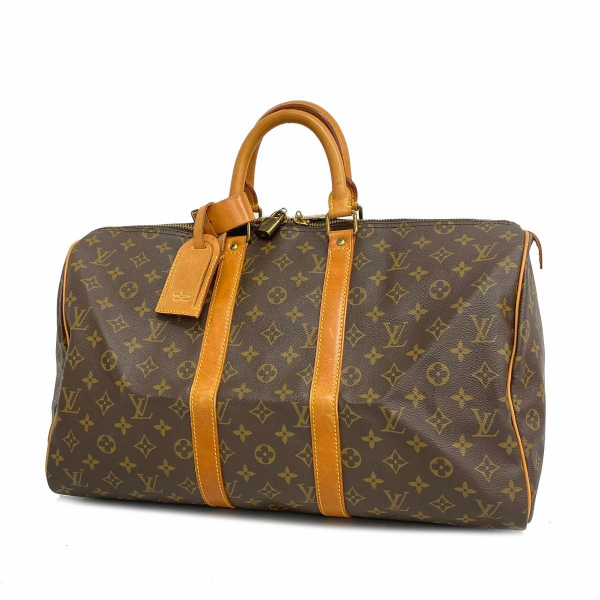 Louis Vuitton Boston Bag Monogram Keepall 45 M41428 Brown Men's Women's