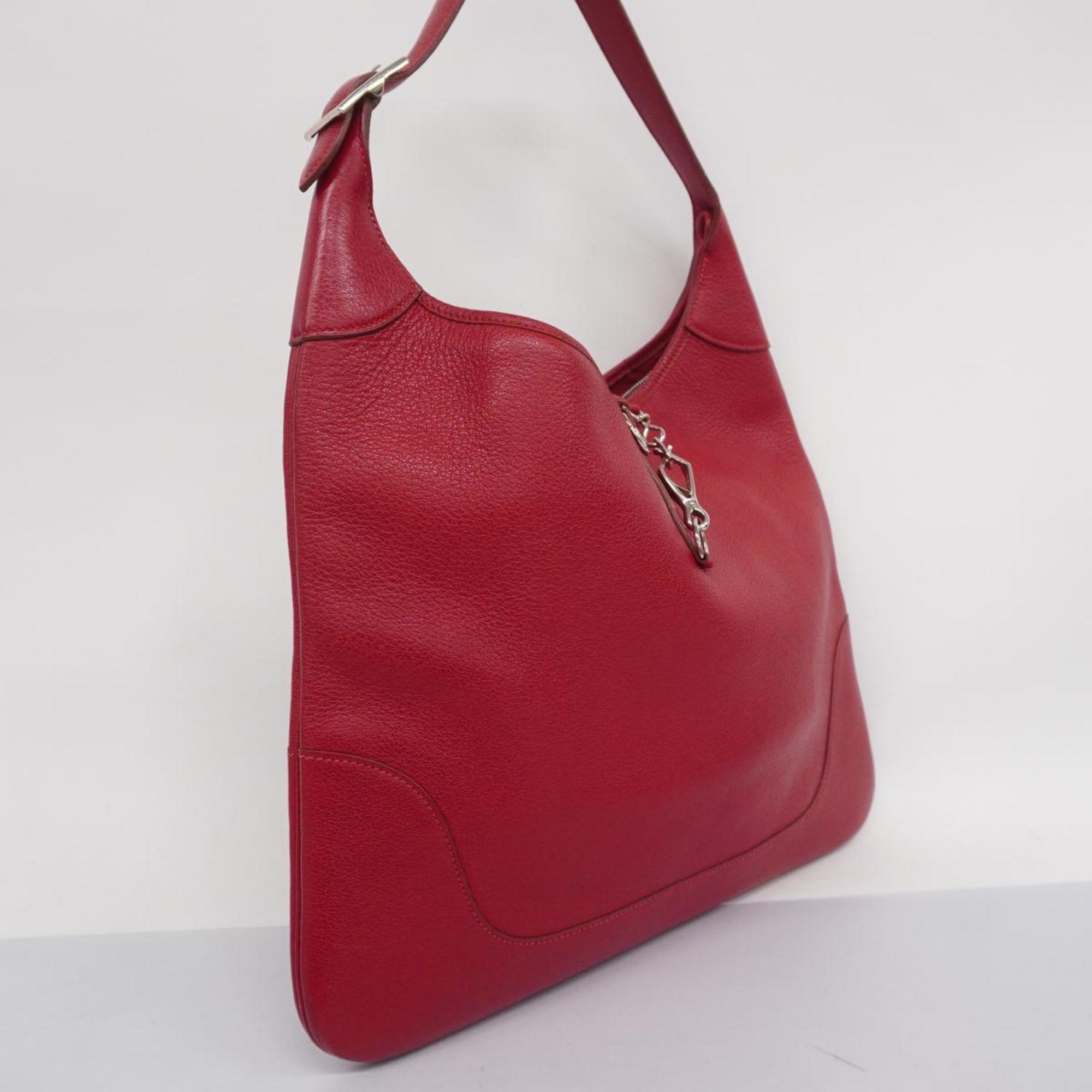 Hermes Shoulder Bag Trim 35 □F Stamped Taurillon Clemence Rouge vif Women's