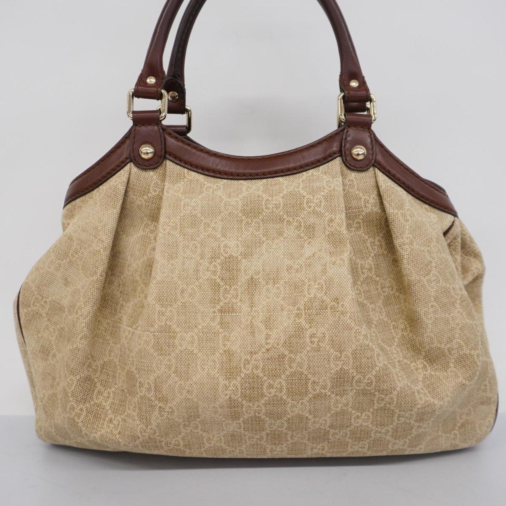 Gucci Tote Bag 211944 Canvas Brown Blue Champagne Women's