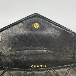 Chanel Wallet Bicolor Lambskin Black Women's