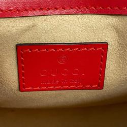 Gucci Shoulder Bag GG Marmont 476433 Leather Red Women's