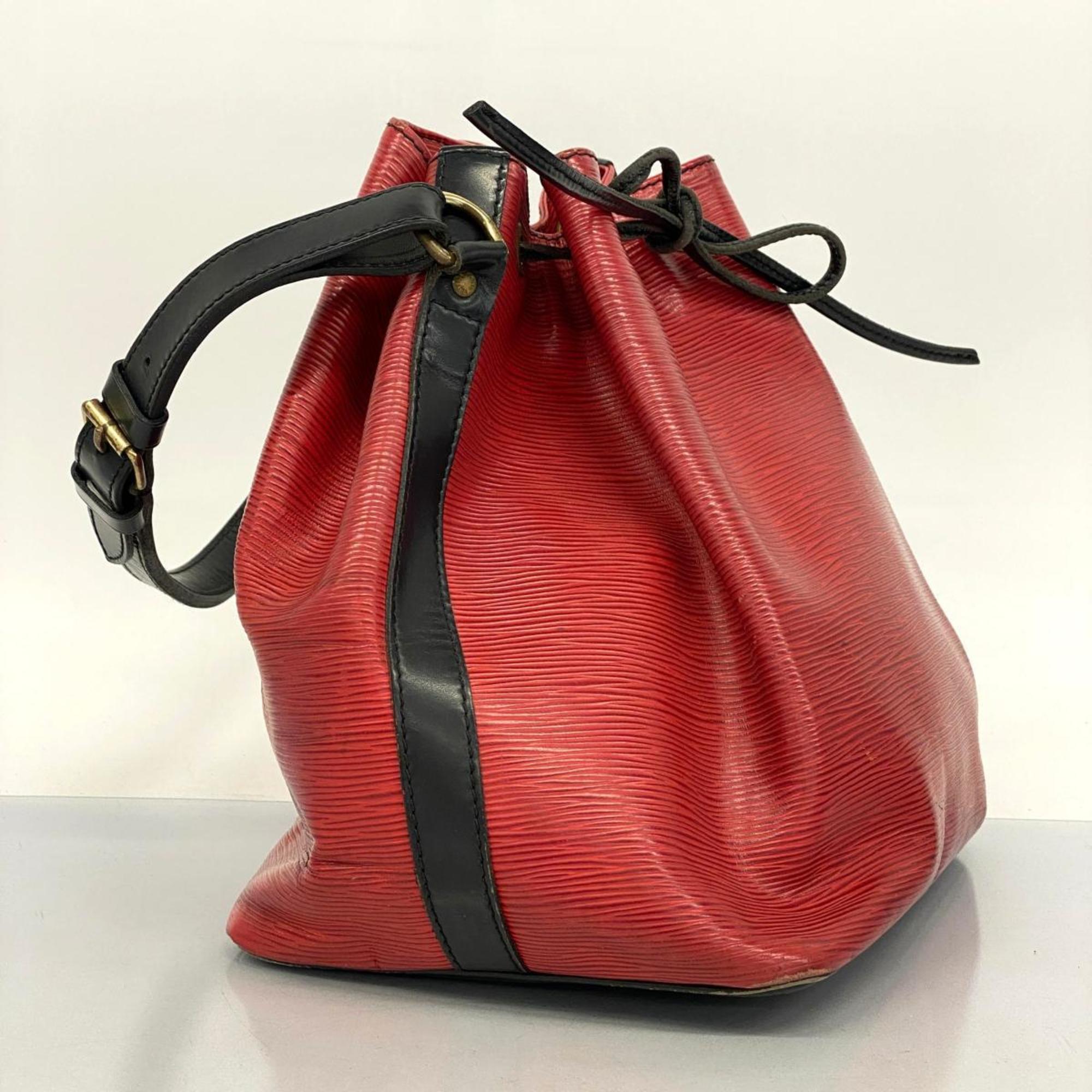 Louis Vuitton Shoulder Bag Epi Bicolor Petit Noe M44172 Castilian Red Noir Ladies