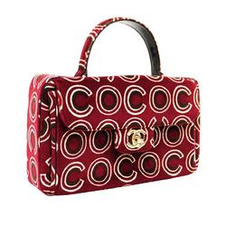 Chanel handbag COCO velour bordeaux champagne ladies