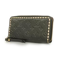 Louis Vuitton Long Wallet Monogram Empreinte Zippy M64805 Noir Ladies