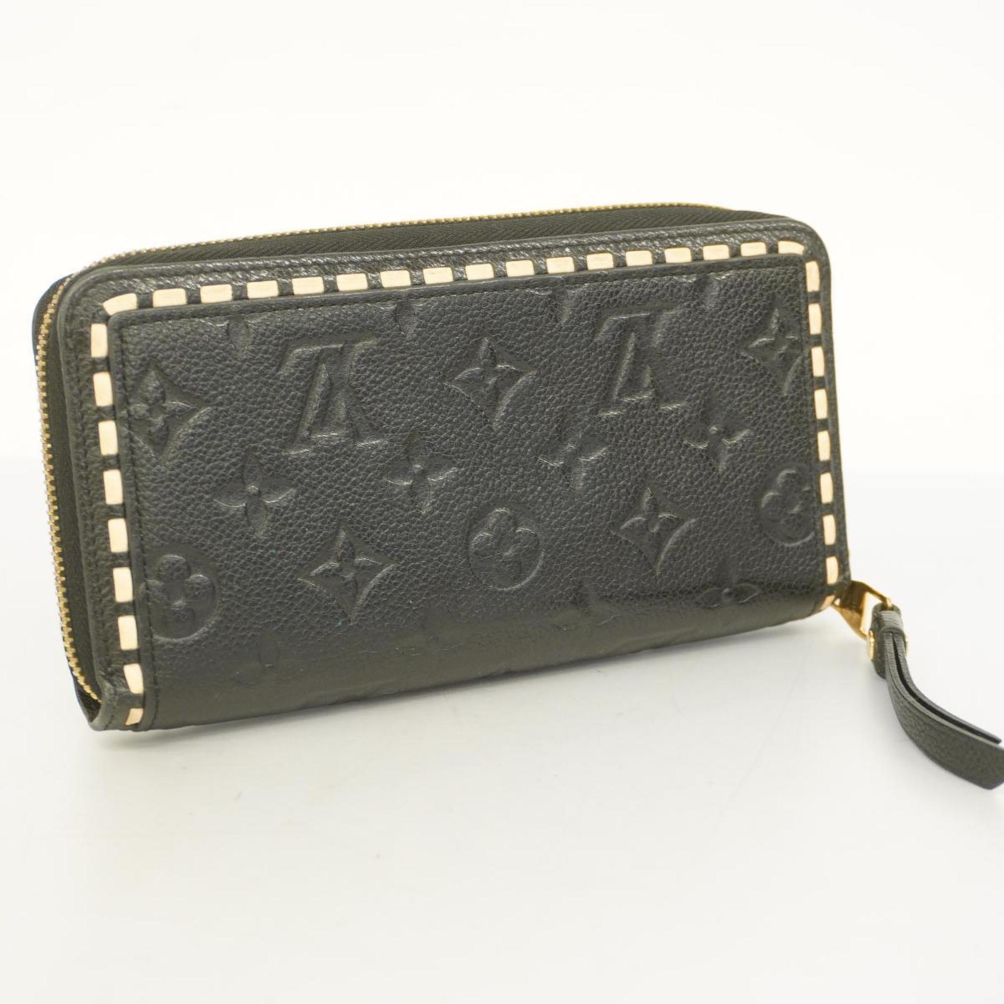 Louis Vuitton Long Wallet Monogram Empreinte Zippy M64805 Noir Ladies