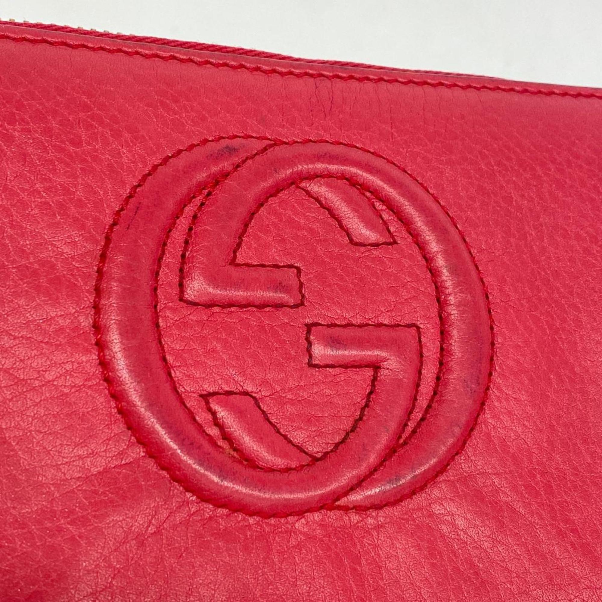 Gucci Soho Long Wallet 308280 Leather Pink Women's