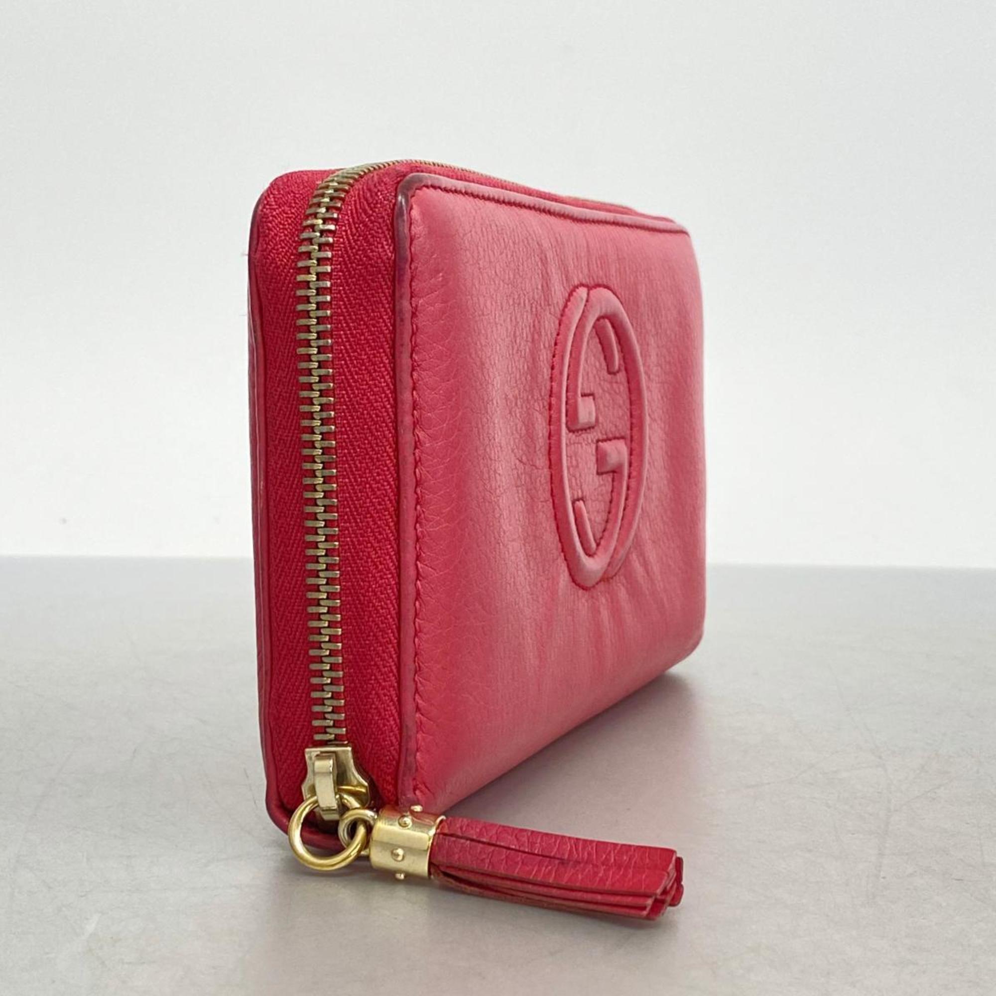 Gucci Soho Long Wallet 308280 Leather Pink Women's