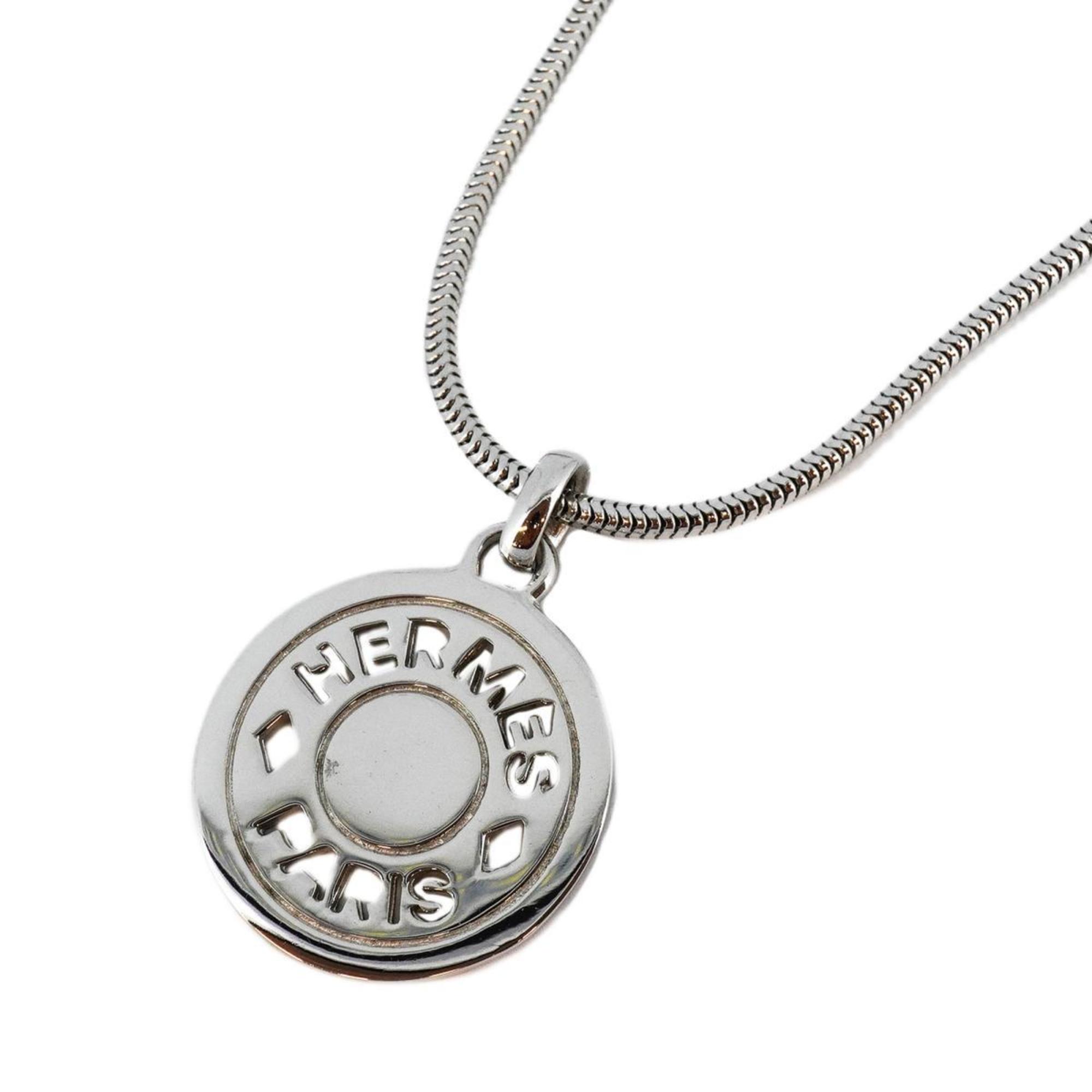 Hermes Necklace Serie Metal Silver Women's