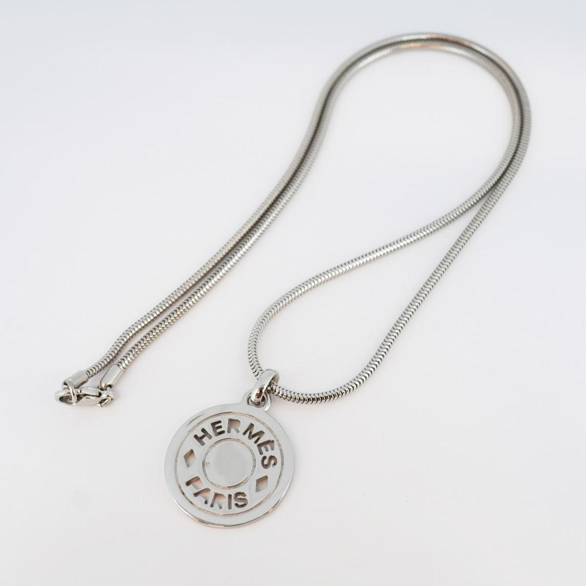 Hermes Necklace Serie Metal Silver Women's