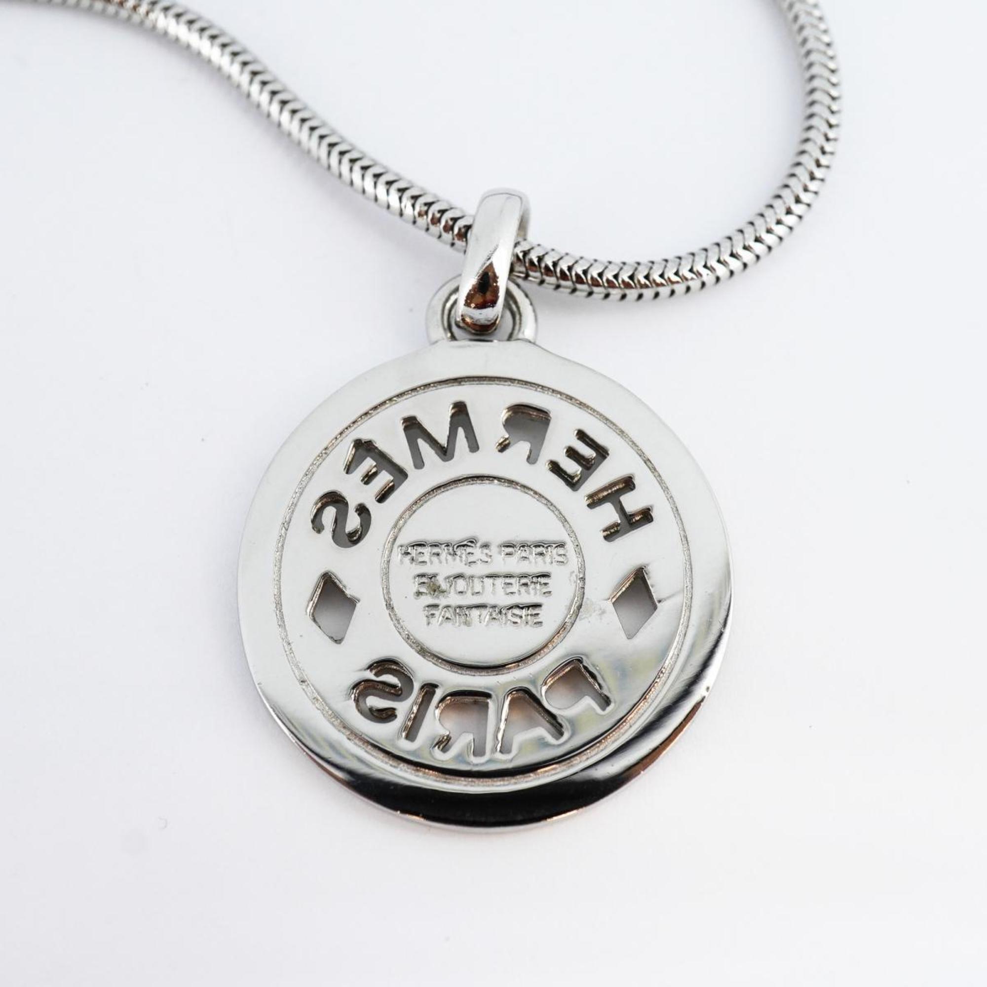 Hermes Necklace Serie Metal Silver Women's