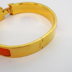 Hermes Bangle Click Clack PM GP Plated Gold Orange Women's