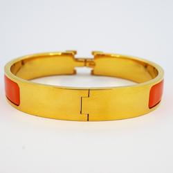 Hermes Bangle Click Clack PM GP Plated Gold Orange Women's