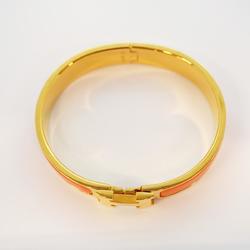 Hermes Bangle Click Clack PM GP Plated Gold Orange Women's