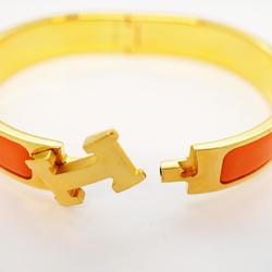 Hermes Bangle Click Clack PM GP Plated Gold Orange Women's